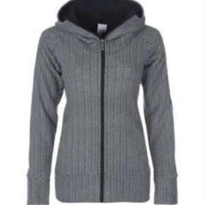 BENCH Form-Fitting Gray Chevron Print Hoodie